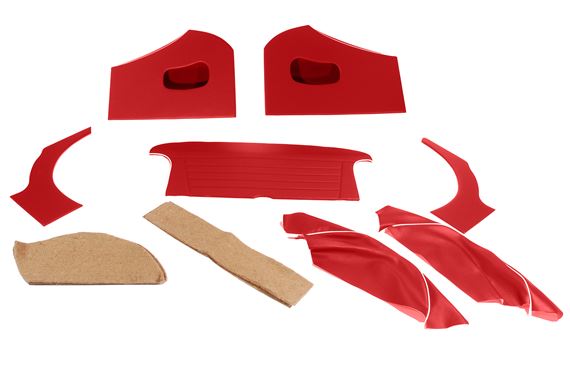 Triumph TR3A to TS60000 Interior Trim Kit - Red with White Piping - RW3029RED